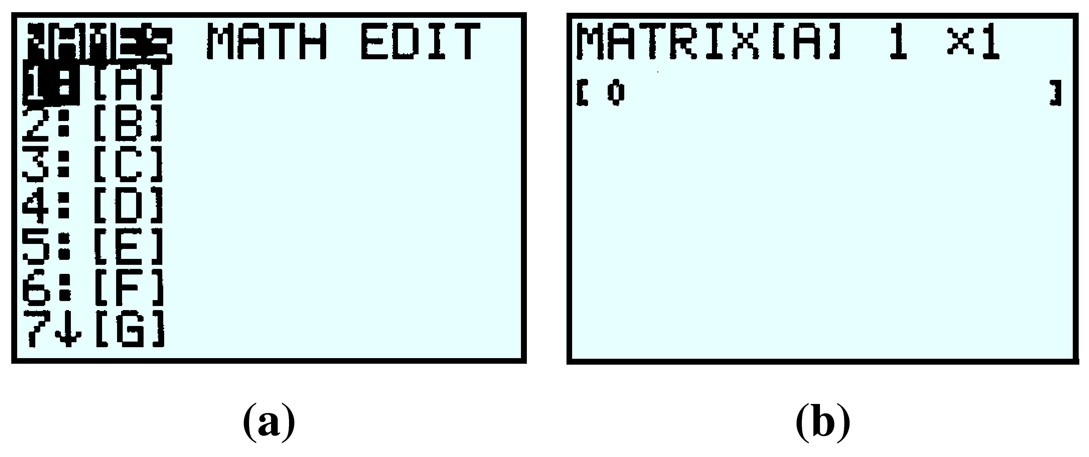 GC windows to edit or create a matrix